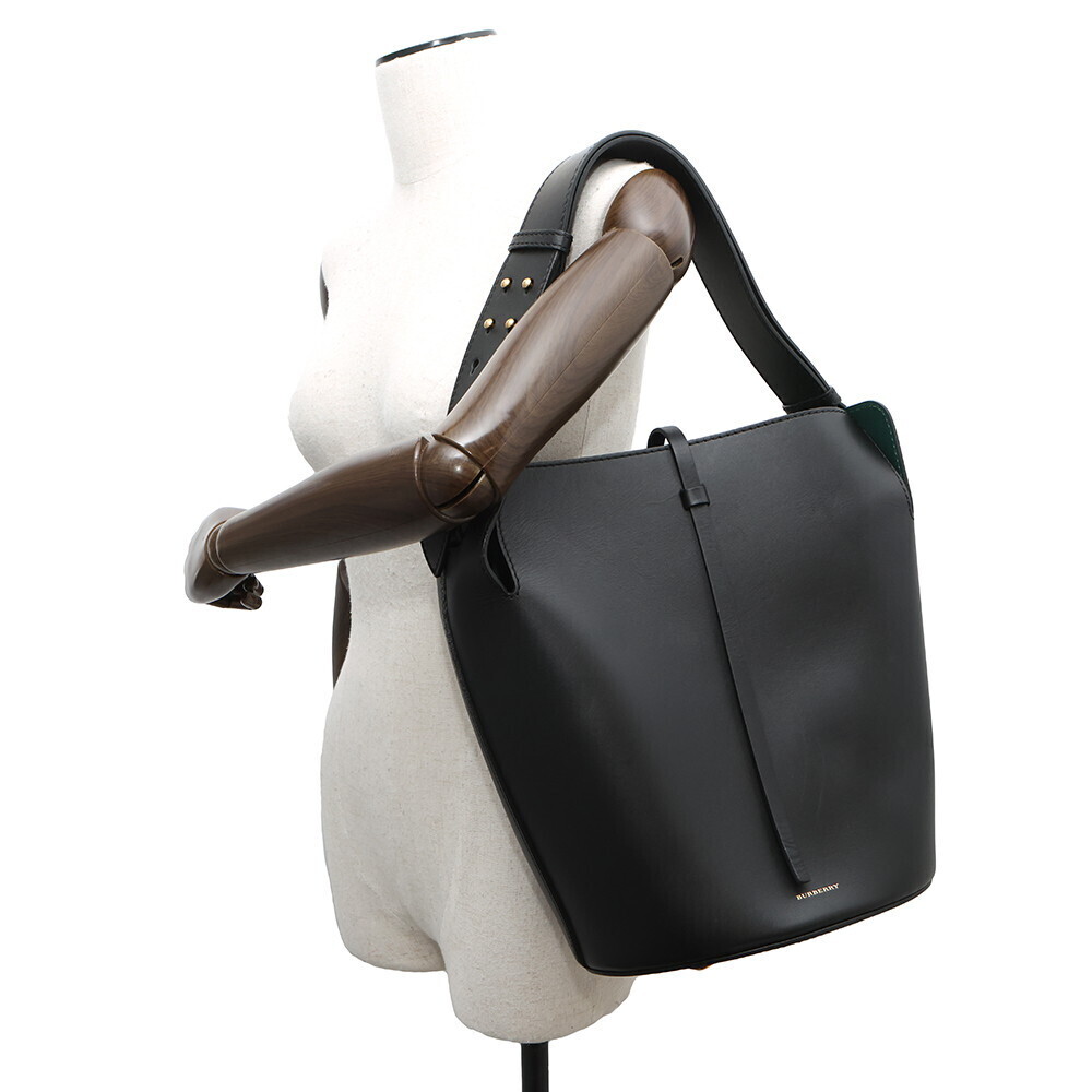 Burberry Shoulder Bag Bucket Calfskin Leather Black - Picture 4 of 11